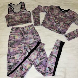 WORKOUT SET Pastel Camo Zebra Geometric Activewear